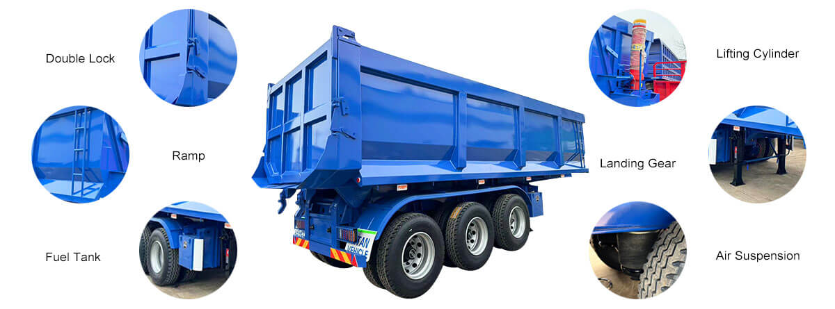 End Dump Trailer | Semi Tipper Trailer | Rear Tipper Trailer for Sale in Congo