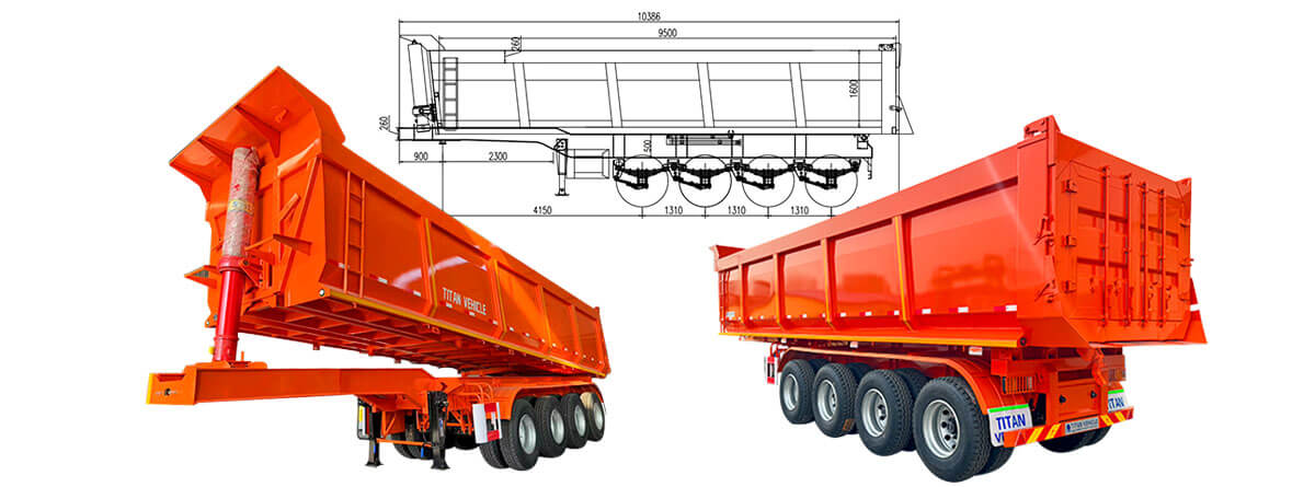 End Dump Trailer | Semi Tipper Trailer | Rear Tipper Trailer for Sale in Congo