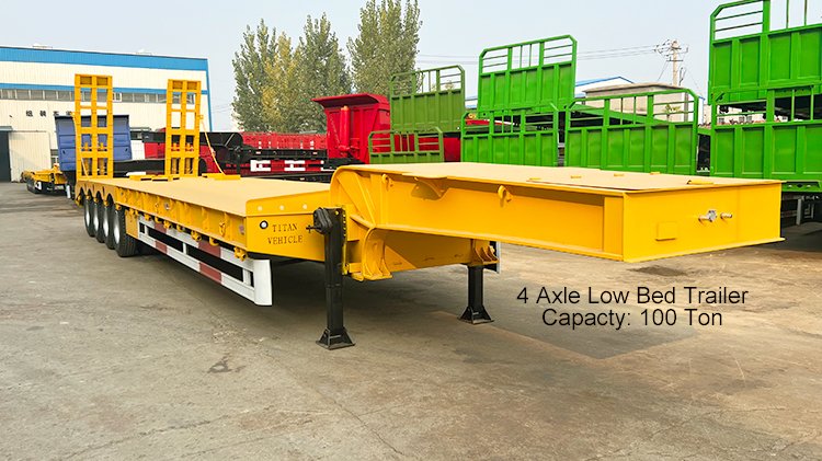 100 Ton Low Bed Semi Trailer - 4 Axle Low Bed Trailer for Sale in Congo