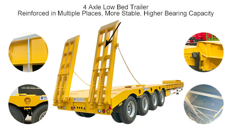 100 Ton Low Bed Semi Trailer - 4 Axle Low Bed Trailer for Sale in Congo