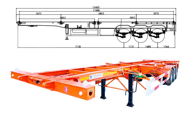 Container Semi Trailer | 40 Ft Container Trailer for Sale in Matadi Congo