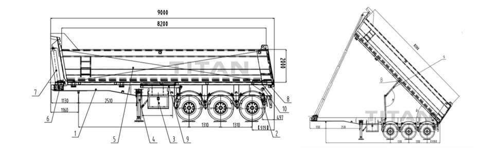 3 Axles 40 Ton End Dump Trailer for Sale Near Me in Congo