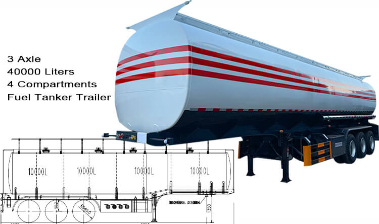 40000 Liters 4 Compartments Oil Tanker Trailer for Sale in DR Congo