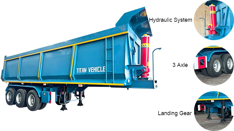 3 Axle Dump Semi Trailer for Sale in Congo