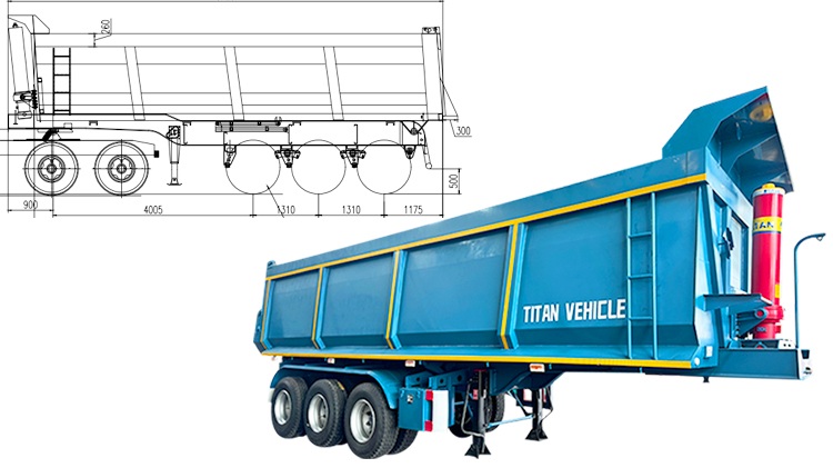 3 Axle Dump Semi Trailer for Sale in Congo