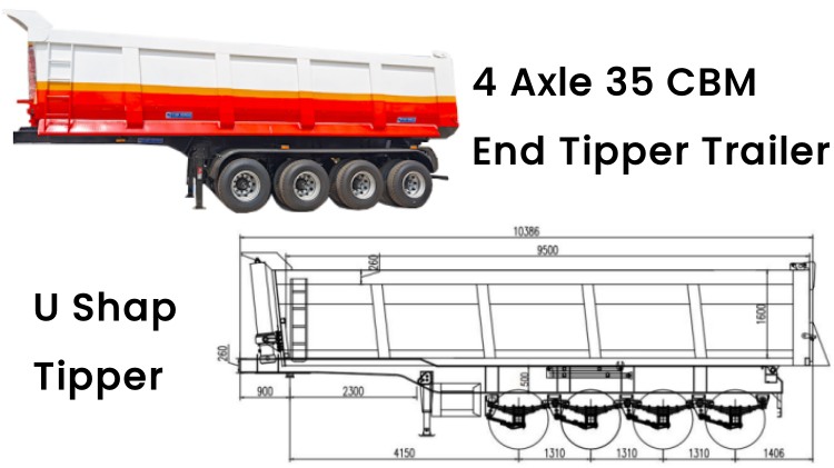 Cheap Hydraulic Dump Trailer for Tractor in Congo