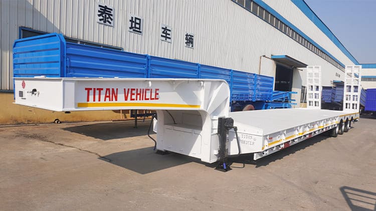 3 Axle Lowbed / Semi Low Bed Trailer Truck Price for Sale in RD Congo Banana