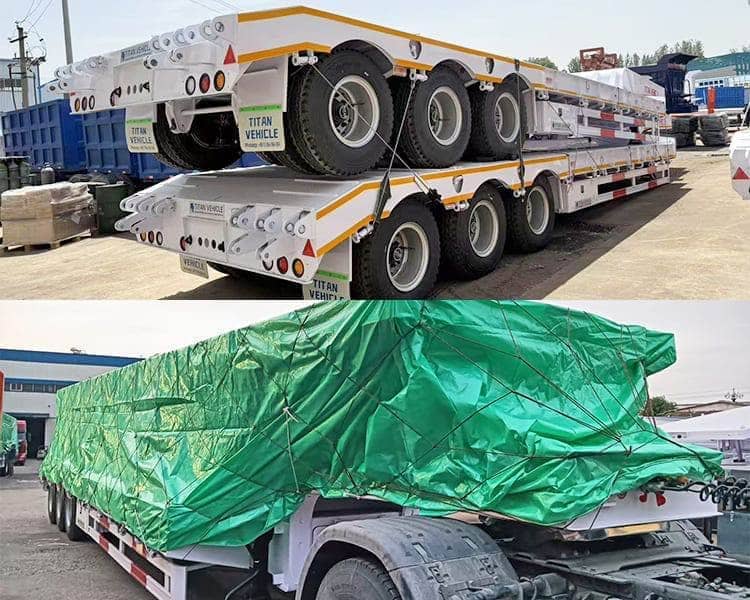 3 Axle Lowbed / Semi Low Bed Trailer Truck Price for Sale in RD Congo Banana