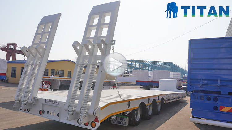 3 Axle Lowbed / Semi Low Bed Trailer Truck Price for Sale in RD Congo Banana