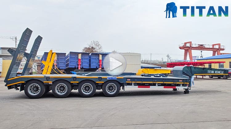 4 Axle 100 Ton Low Bed / Lowbed Trailer Transport Price for Sale in Matadi RD Congo