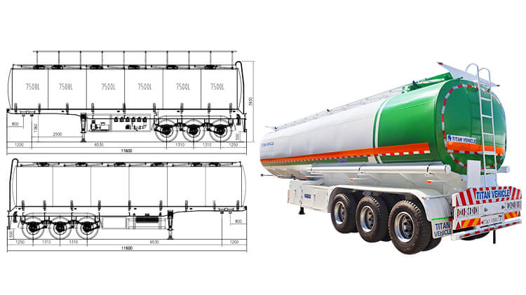 3 Axle Plam Oil Fuel Tanker Semi Trailer for Sale Price in Congo